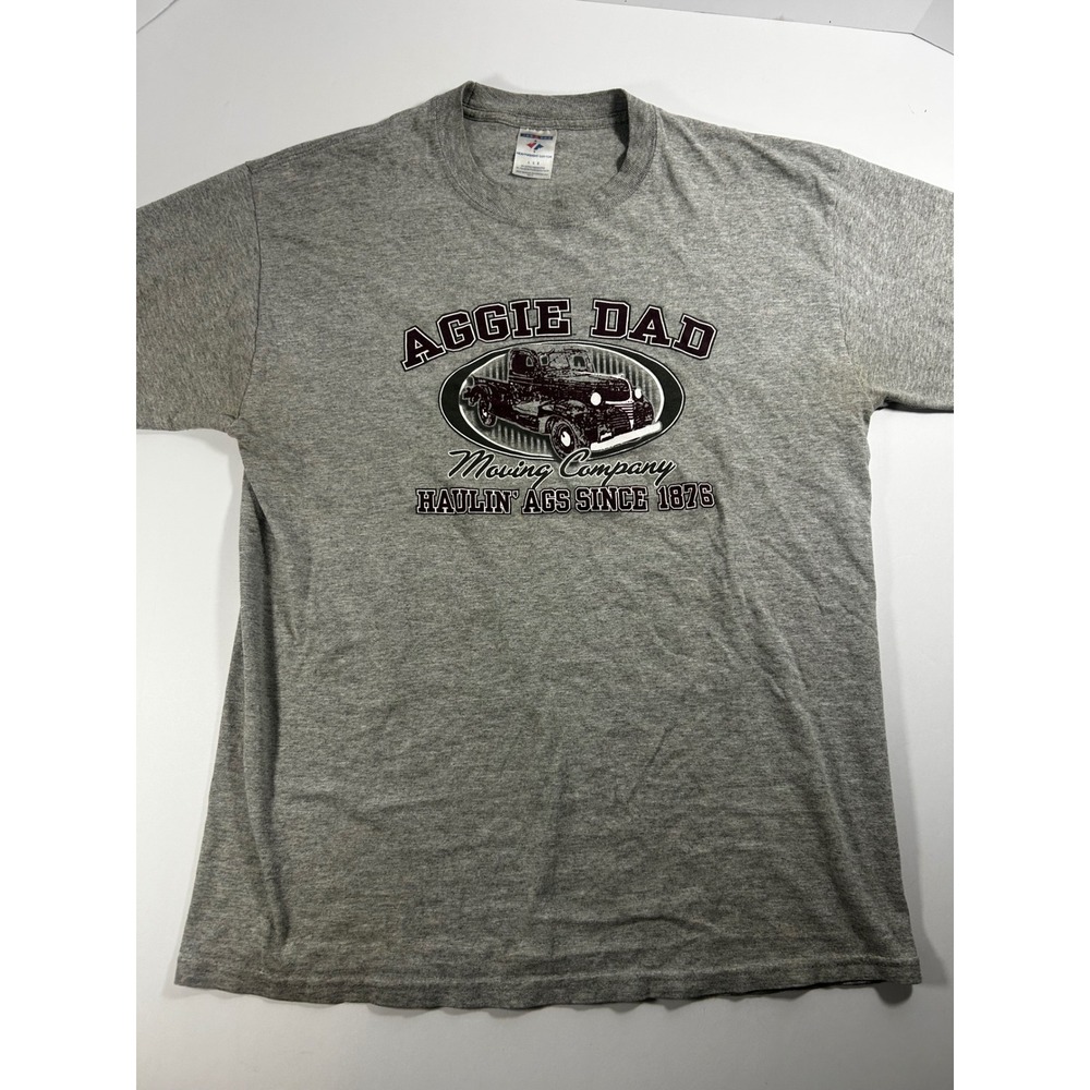 Aggie Dad Moving Company Texas A&M T‎ Shirt Gray Mens Large Jerzees